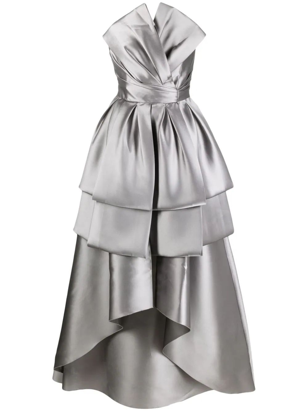 off-shoulder draped satin gown dress | Farfetch Global