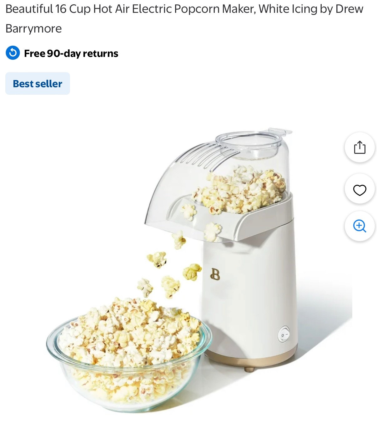 Electric Popcorn Maker, White Icing by Drew Barrymore

#LTKHome #LTKSummerEdit #LTKSaleAlert