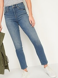 High-Waisted Power Slim Straight Jeans for Women | Old Navy (US)