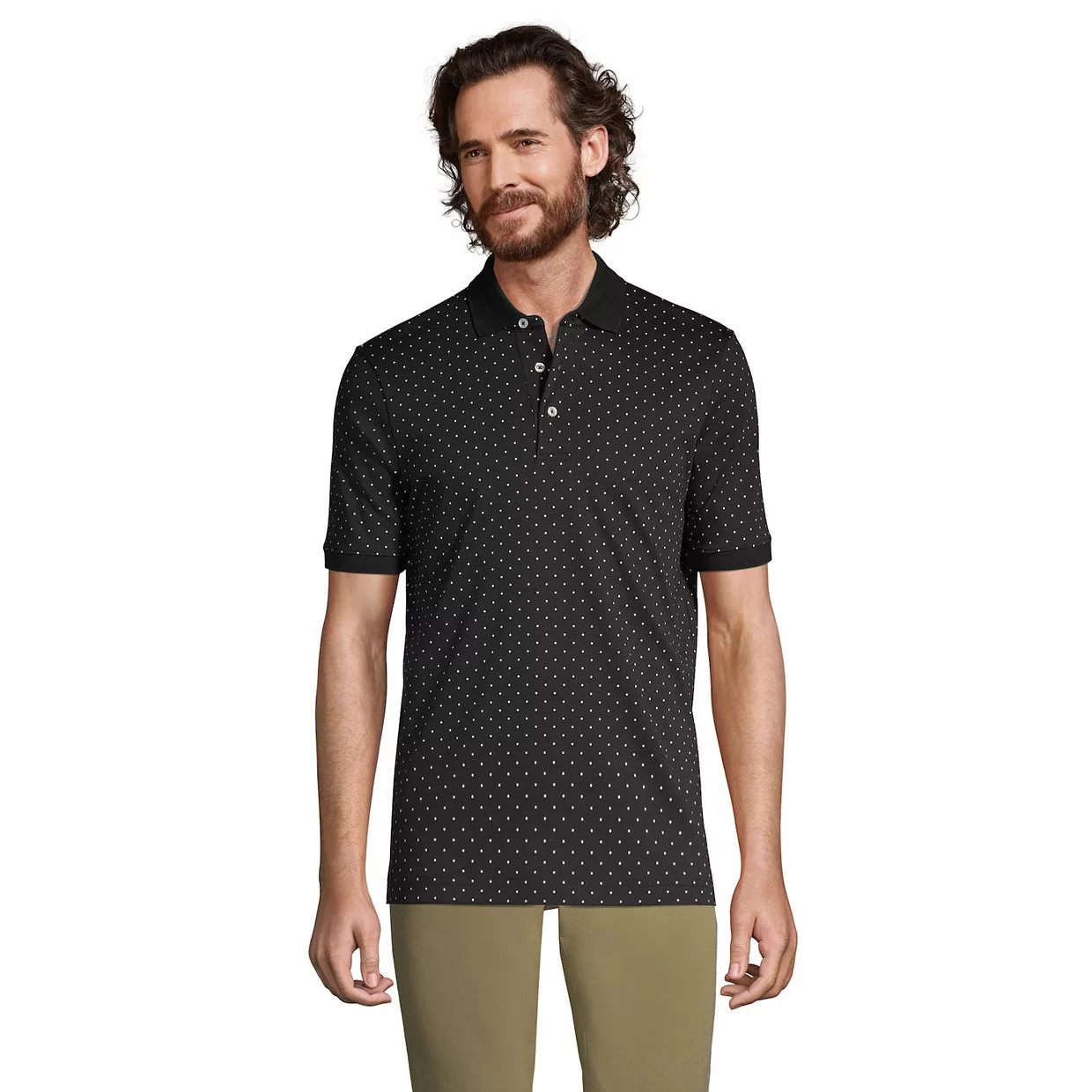 Men's Lands' End Jacquard Super Soft Supima Polo | Kohl's