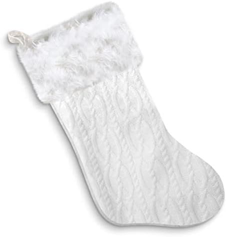 Eucatus Best Products and Gifts Elegant, Super Durable Faux Fur Knit Stocking 21in Winter White Chri | Amazon (US)