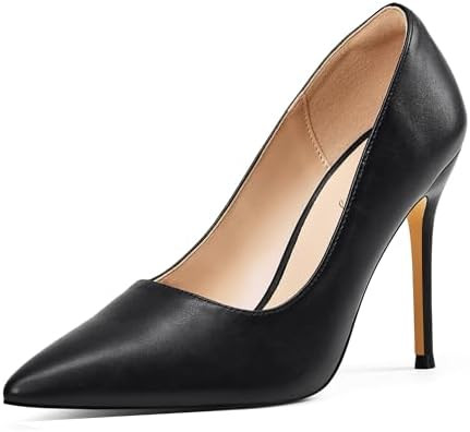 Elisabet Tang Women's High Heels Pumps Closed Pointed Toe Stiletto 4inch Heels Classic Office Spe... | Amazon (US)