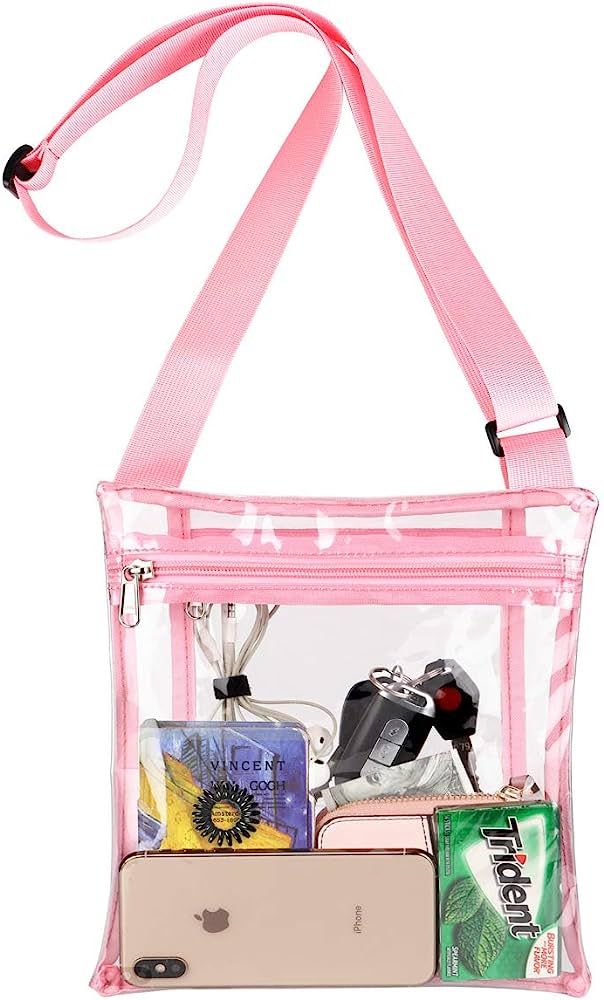 HULISEN Clear Crossbody Purse Bag, Stadium Approved, with Extra Inside Pocket | Amazon (US)