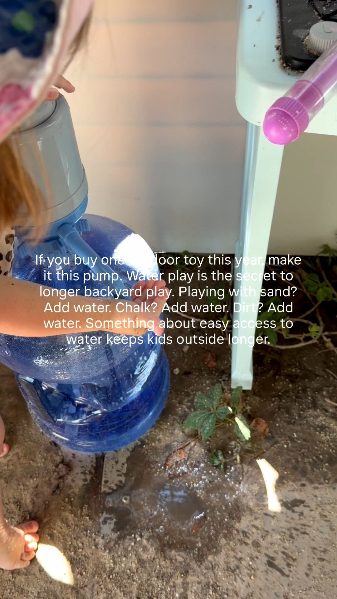 Water play is the secret to more play. My kids use this water pump every single day and it instantly makes outdoor play more engaging. Perfect for mud kitchens, playhouses, arts and crafts, sensory setups, sand, chalk, dirt…just add water. 💦

#LTKHome #LTKdayinmylife