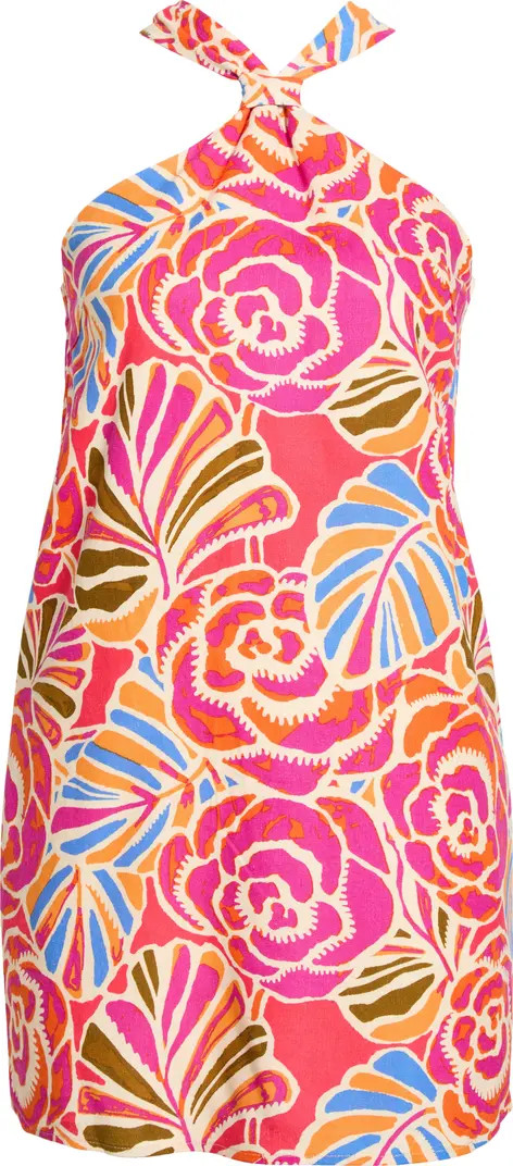 Nomi Floral Print Halter Minidress | Nordstrom