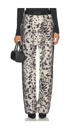 Barberini Fur Pant in Leopard Black & White | Revolve Clothing (Global)