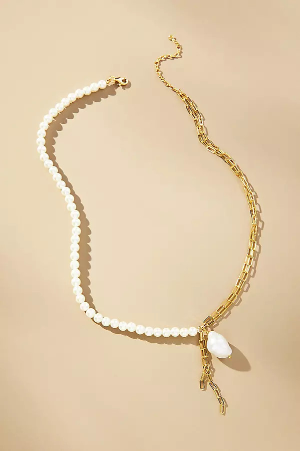 Pearl Drop Twisted Chain Necklace | Anthropologie (US)