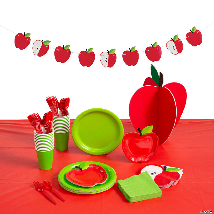 141 Pc. Apple Party Tableware Kit for 8 Guests | Oriental Trading Company