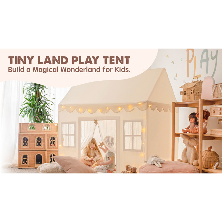 Tiny Land Play Tent with Padded Mat & LED Lights, Kids Tent, Playhouse for Kids, Indoor Bed Tent ... | Walmart (US)
