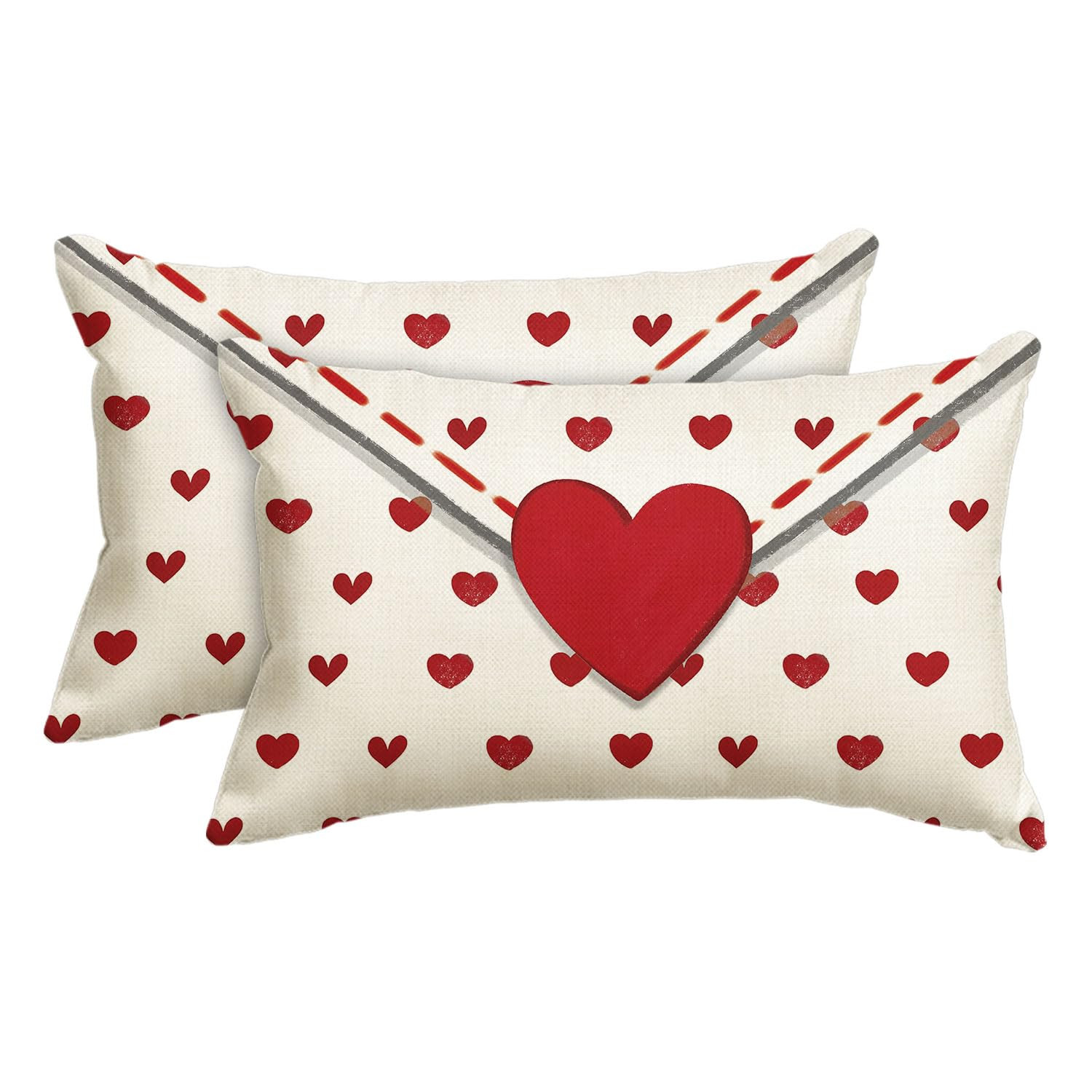 AVOIN colorlife Valentine's Day Love Heart Throw Pillow Cover, 18 x 18 Inch Envelope White Annive... | Amazon (US)