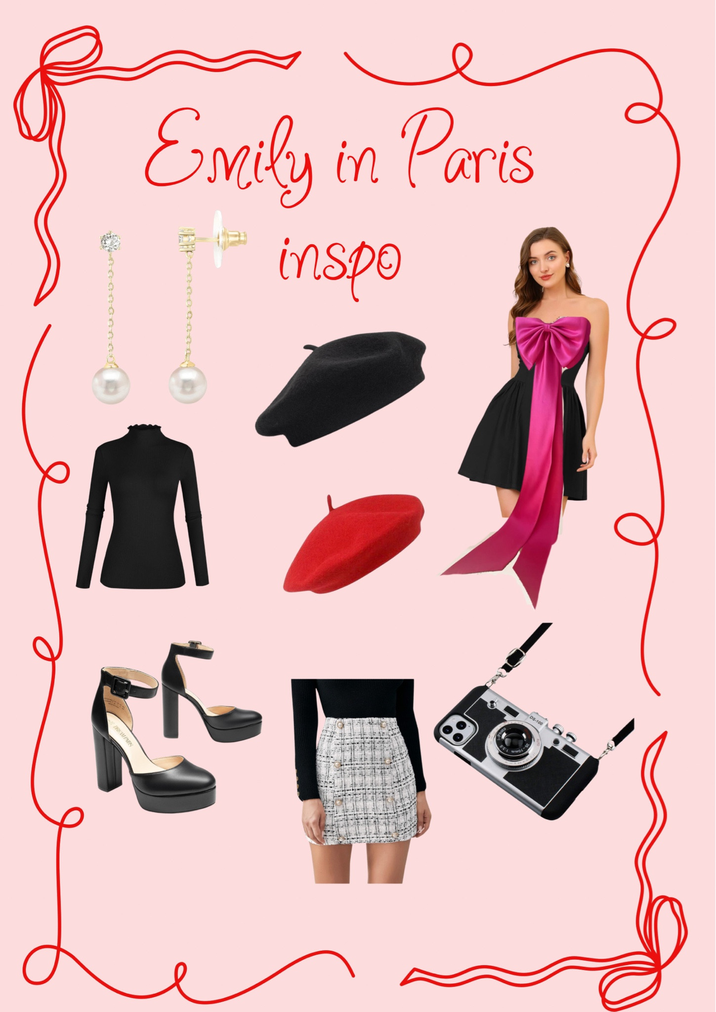 If you’re attending an Emily in Paris party or hosting here’s a dupe for her Birthday Dress in season 3 a little DIY moment, but the most budget friendly version I could find online ! I also included another cute outfit! 
You can pair each outfit with sheer tights 🥐 #emilyinparis #parisfashion #emilyinparisbirthdaydress 