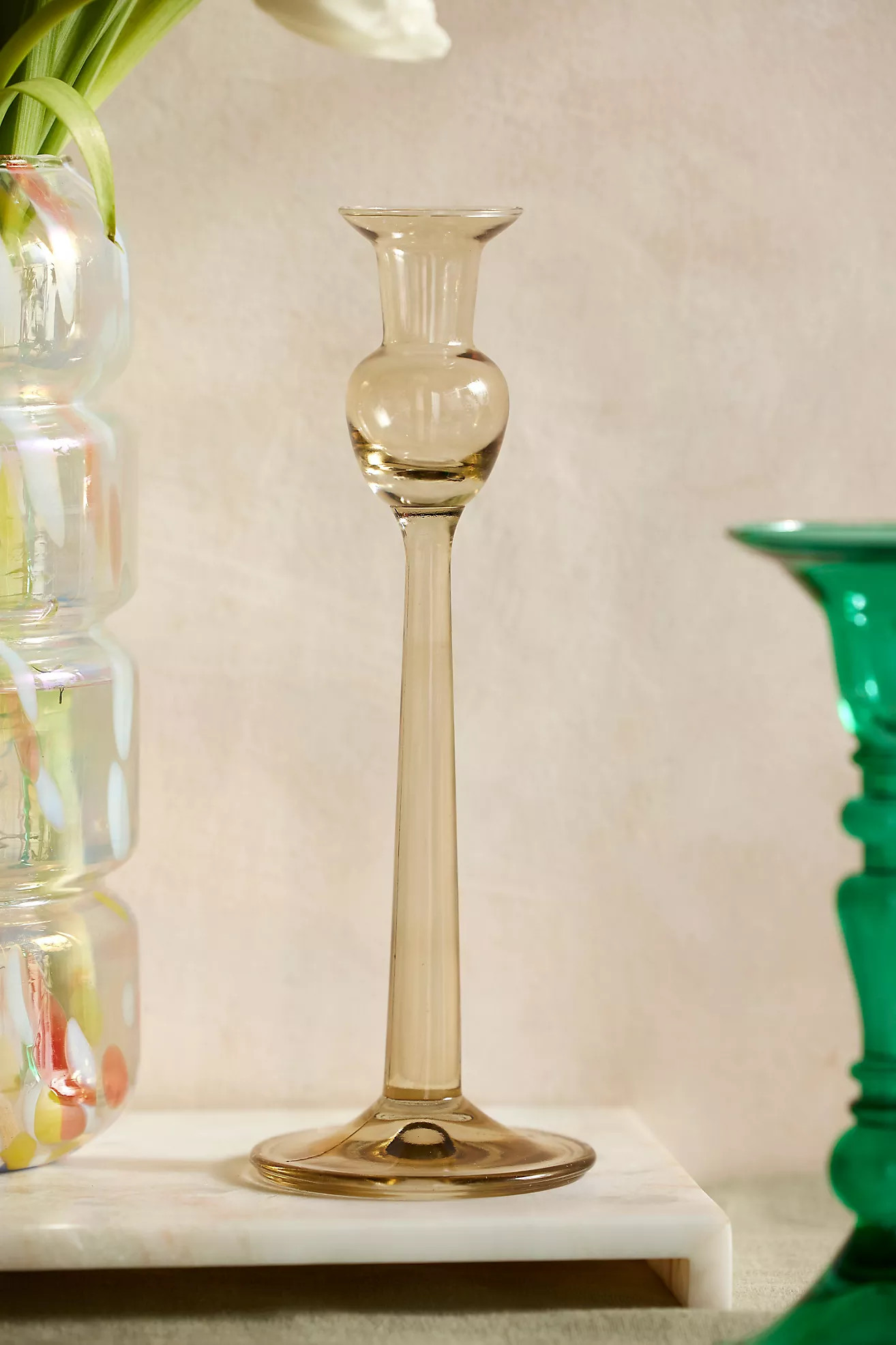 Egyptian Glass Tulip Taper Holder | Anthropologie (US)
