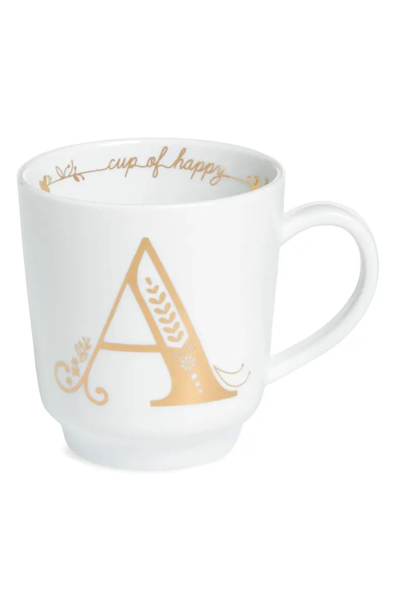 Cup of Happy Glazed Monogram Mug | Nordstrom