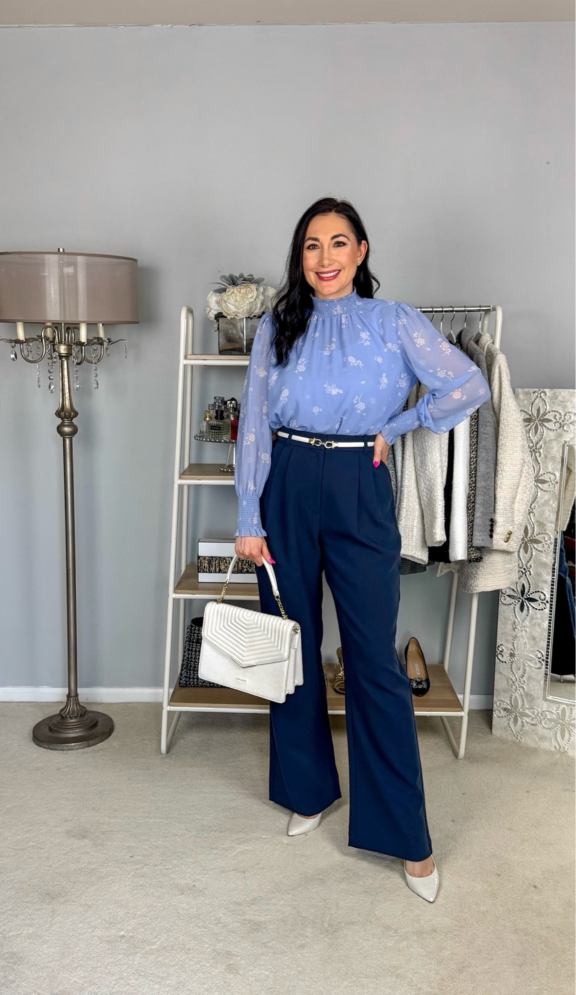 Tonal blue work outfit 🩵💙

Light blue floral blouse 
Navy wide legs pants 
White heels 

Work wear 
Office outfit 
Business professional 
Business casual 
Spring work wear 
Summer office style

#LTKWorkwear #LTKSeasonal