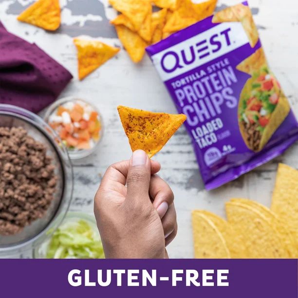Quest Tortilla Style Protein Chips, Baked, 19g of Protein, Loaded Taco, 1.1oz | Walmart (US)