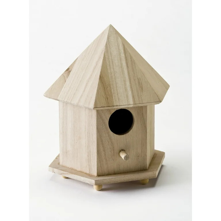 Plaid 12740E Unpainted Wood Surface, Gazebo Bird House, 1 Piece, 6.75" x 9" x 5.75" | Walmart (US)