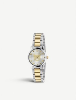 YA1264595 G-Timeless yellow gold-toned and stainless steel watch | Selfridges