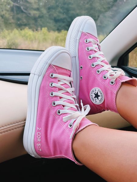 2 Cor 5:7 “for we walk by faith, not by sight”🩷
so obsessed with these custom converse!! ordered them in the pink but comes in sooo many other colors! i ordered a half size down   

#LTKshoecrush #LTKfindsunder100 #LTKstyletip