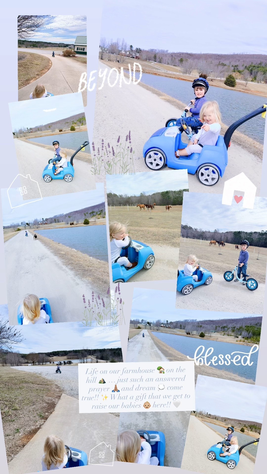 Life on our farmhouse 🏡 on the hill ⛰️ … just such an answered prayer 🙏🏽 and dream 💭 come true!! ✨ What a gift that we get to raise our babies 👶🏼 here!! 🤍