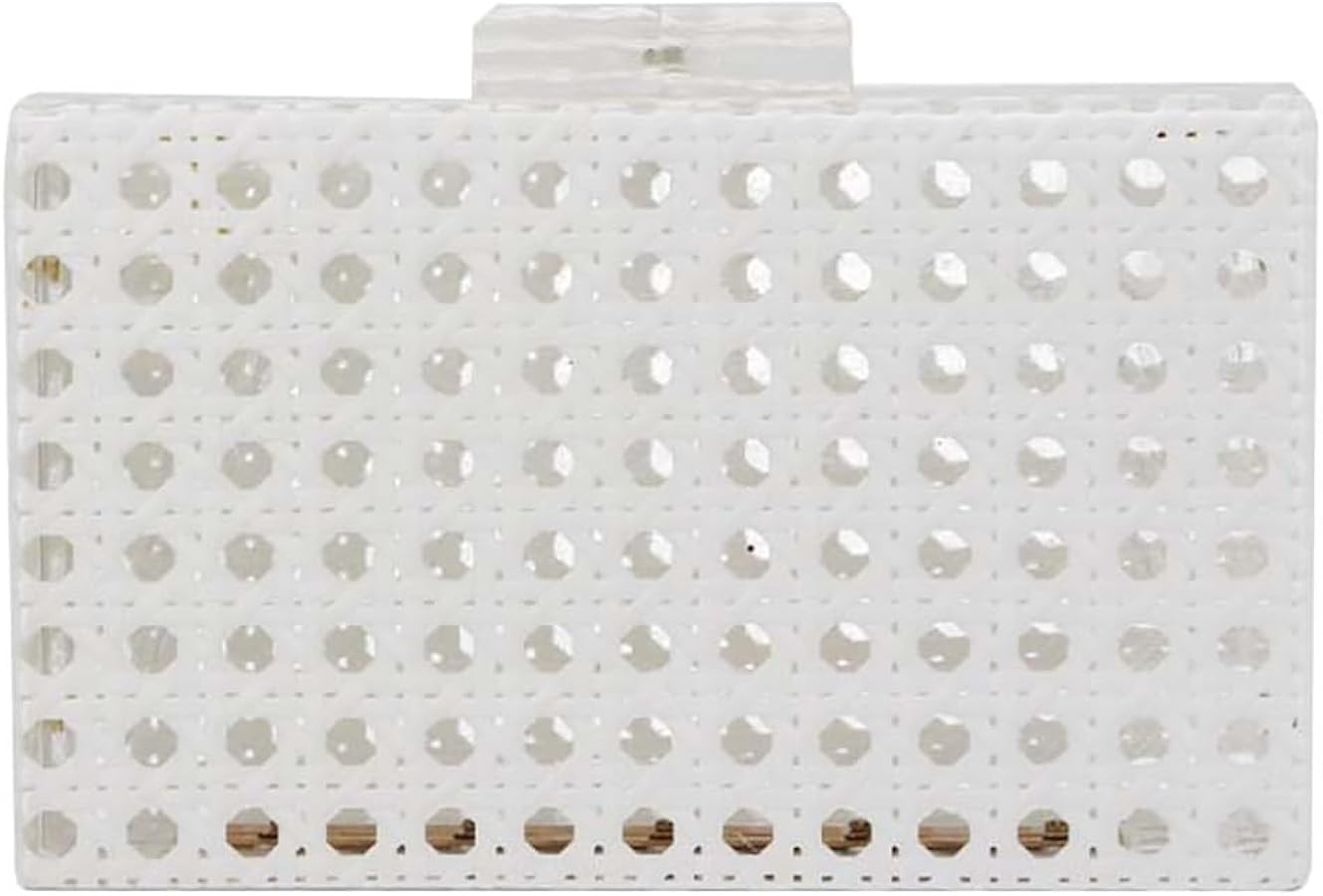 Rattan Woven Clutch Purse Acrylic Evening Bag Straw Beach Bag Hobo Bags Square Handmade Crossbody... | Amazon (US)