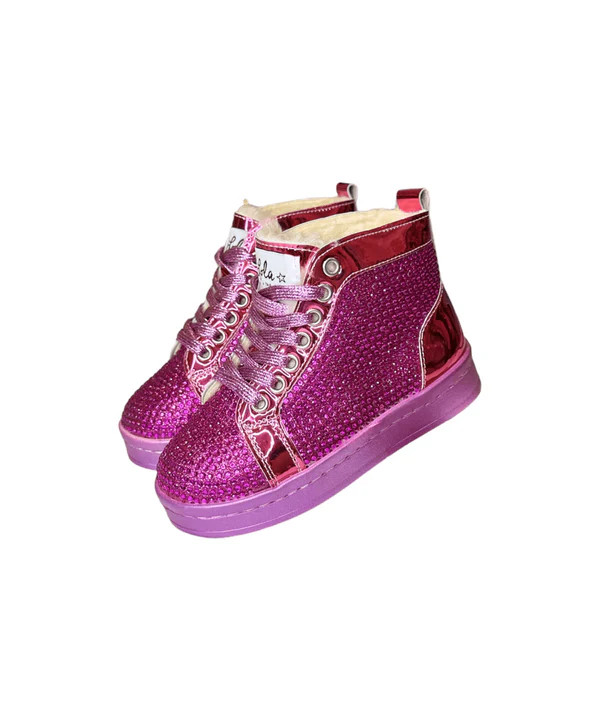 Pink Crystal Hologram Hightops | Lola + The Boys