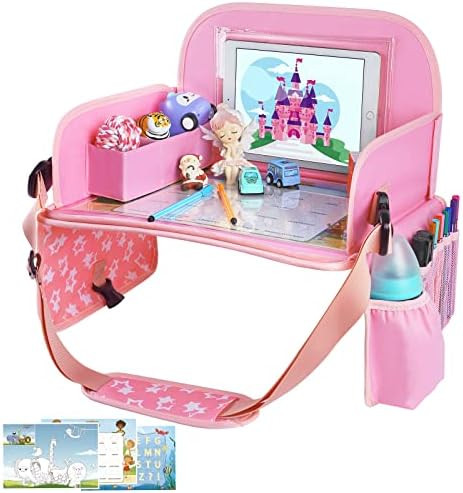 MENZOKE Kids Travel Tray for Toddler Car Seat, Road Trip Activities for Kids with iPad Holder Sta... | Amazon (US)