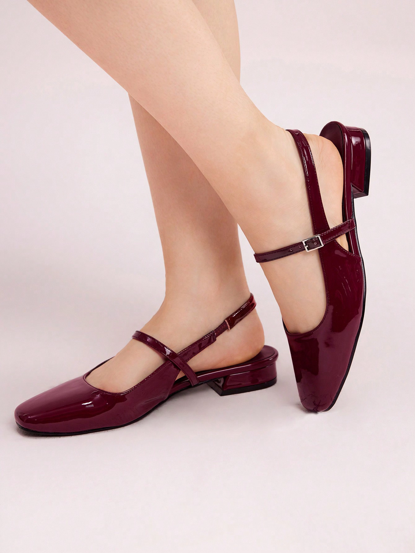 CUCCOO DOLLMOD Elegantes zapatos de tacón bajo cuadrados con correa de tobillo de estilo "Mary J... | SHEIN