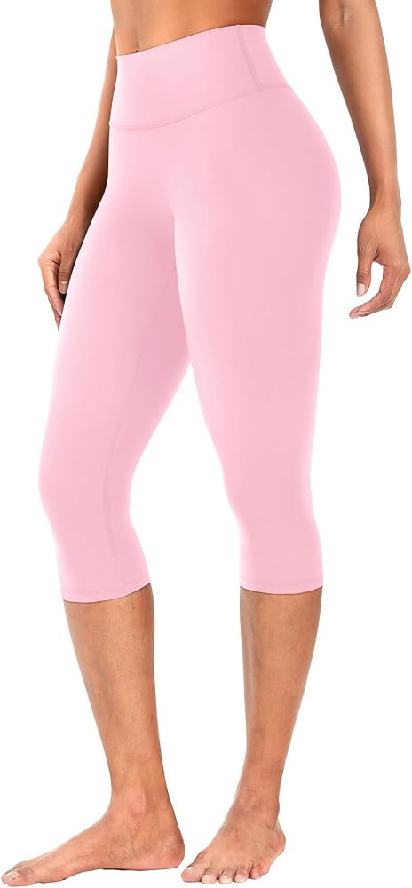 YEOREO Ease Womens Workout Capri Leggings 17" No Front Seam High Waisted Hidden Scrunch Gym Yoga ... | Amazon (US)