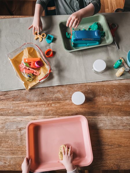 Best trays for messy play with kids. 
//
Sensory play 
Montessori play
Kiwi kits

#LTKFind #LTKfamily #LTKkids