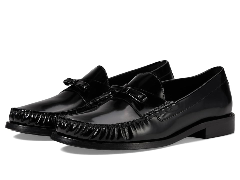 Stuart Weitzman Lottie Bow Loafer Women's Flat Shoes Black : 6.5 M, Leather | Zappos