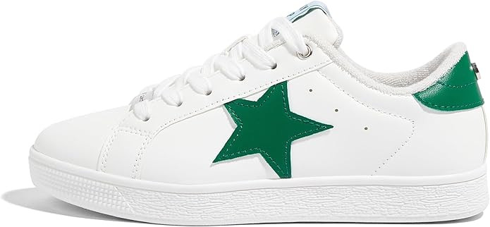 LUCKY STEP Women's Fashion Star Sneaker Lace Up Low Top Comfortable Cushioned Walking Shoes | Amazon (US)