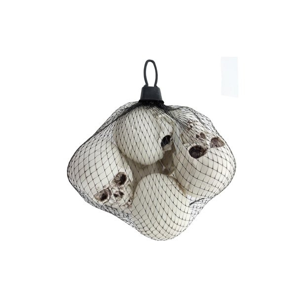 Sierra Pacific Crafts Plastic Skulls Mesh Bag 6pc White - Walmart.com | Walmart (US)