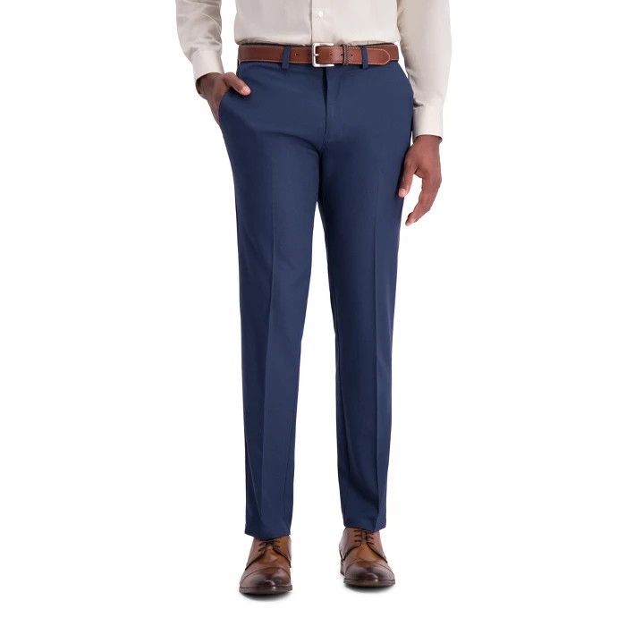 Haggar H26 Men's Slim Fit 4 Way Stretch Trousers - Heather Blue | Target