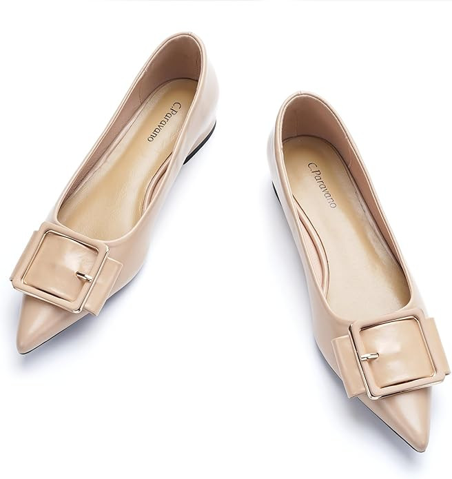 C.Paravano Flat Shoes | Leather Flats for Women | Pointed Toe Flats | Women Flat Shoes | Ballet f... | Amazon (US)
