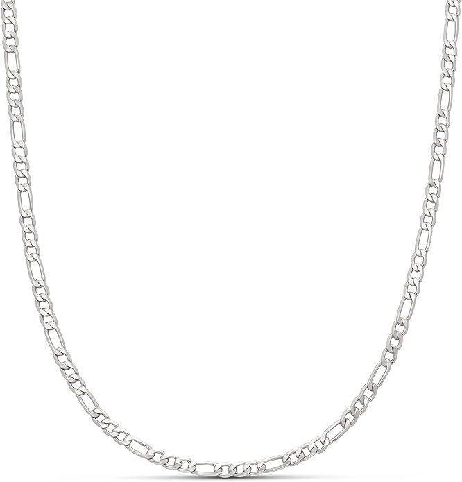 Amazon Essentials 14k Gold or Sterling Silver Plated Figaro Chain Necklace       Send to LogieIns... | Amazon (US)