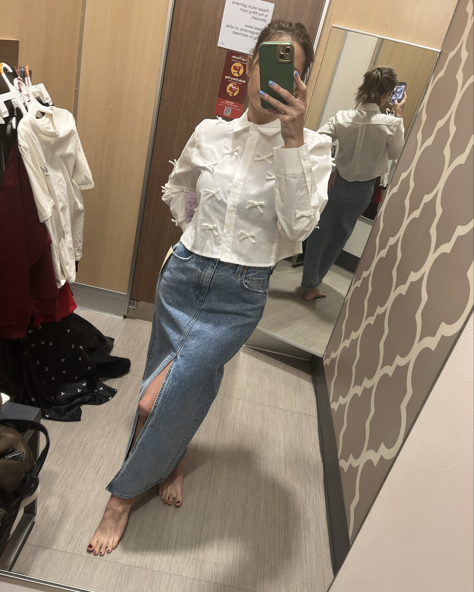 I was immediately drawn to this cropped button down shirt with bow details. It is so unique and festive! 

#LTKHoliday #LTKFindsUnder50 #LTKSeasonal