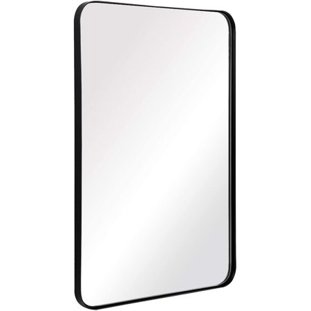 ANDY STAR Wall Mirror for Bathroom, 24x36 Inch Black Bathroom Mirror, Stainless Steel Metal Frame wi | Walmart (US)