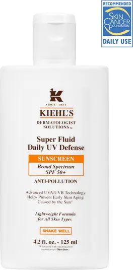 Kiehl's Since 1851 Super Fluid Daily UV Defense Broad Spectrum SPF 50+ Face Sunscreen | Nordstrom | Nordstrom