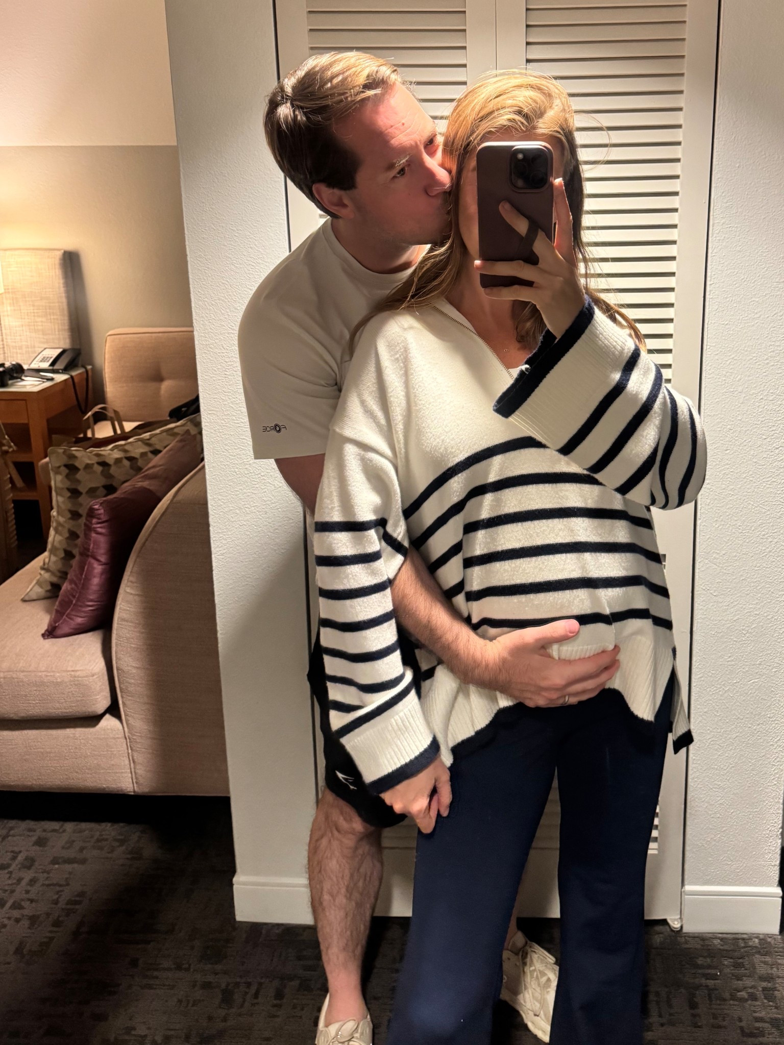 Love this quarter zip for maternity and growing bump; it is maternity size and fits loose so I would recommend you go with your pre pregnancy size! 

#LTKBump #LTKootd #LTKmomlife