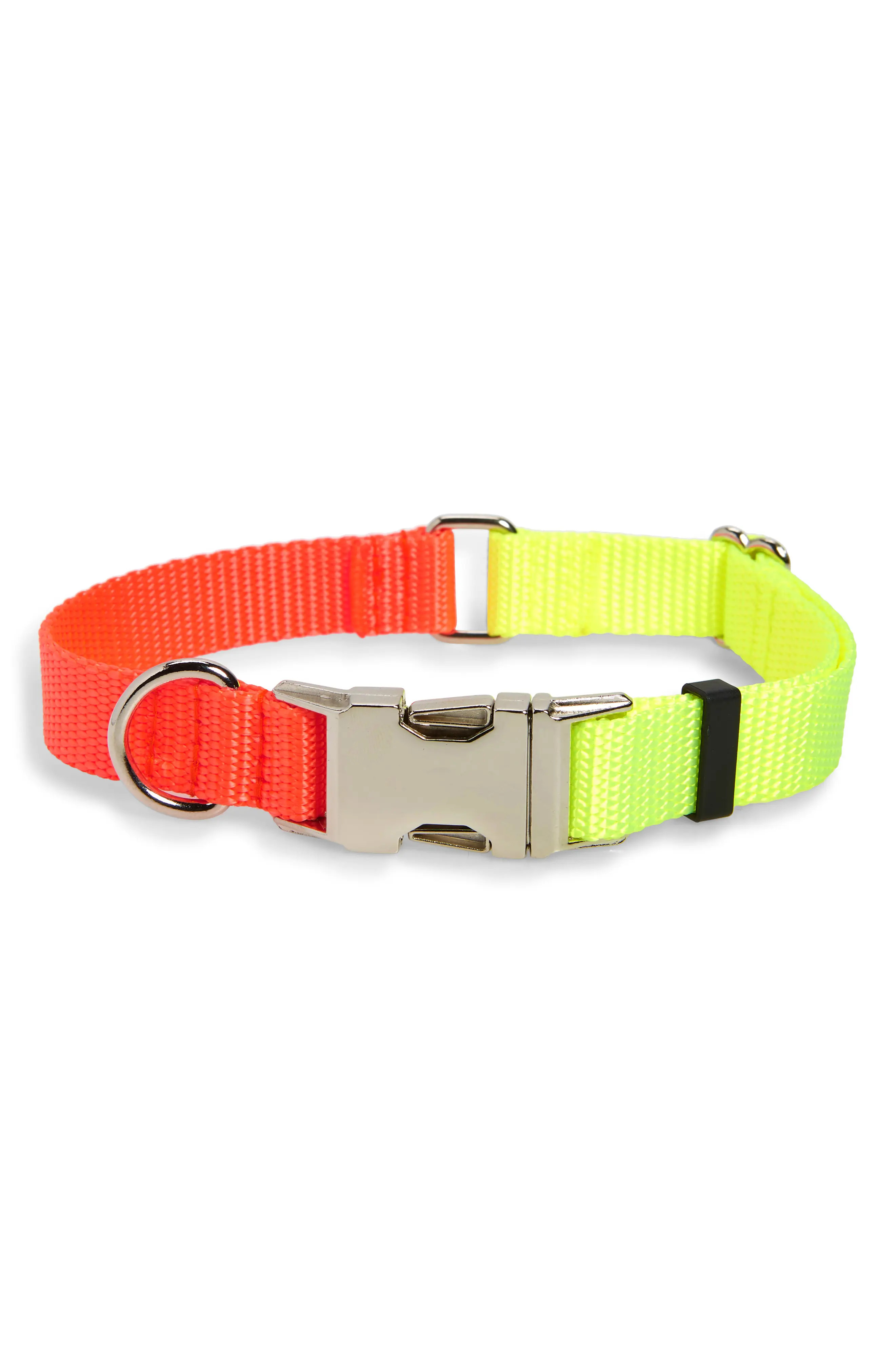 Ware Of The Dog Two-Tone Nylon Dog Collar, Size Medium - Yellow | Nordstrom