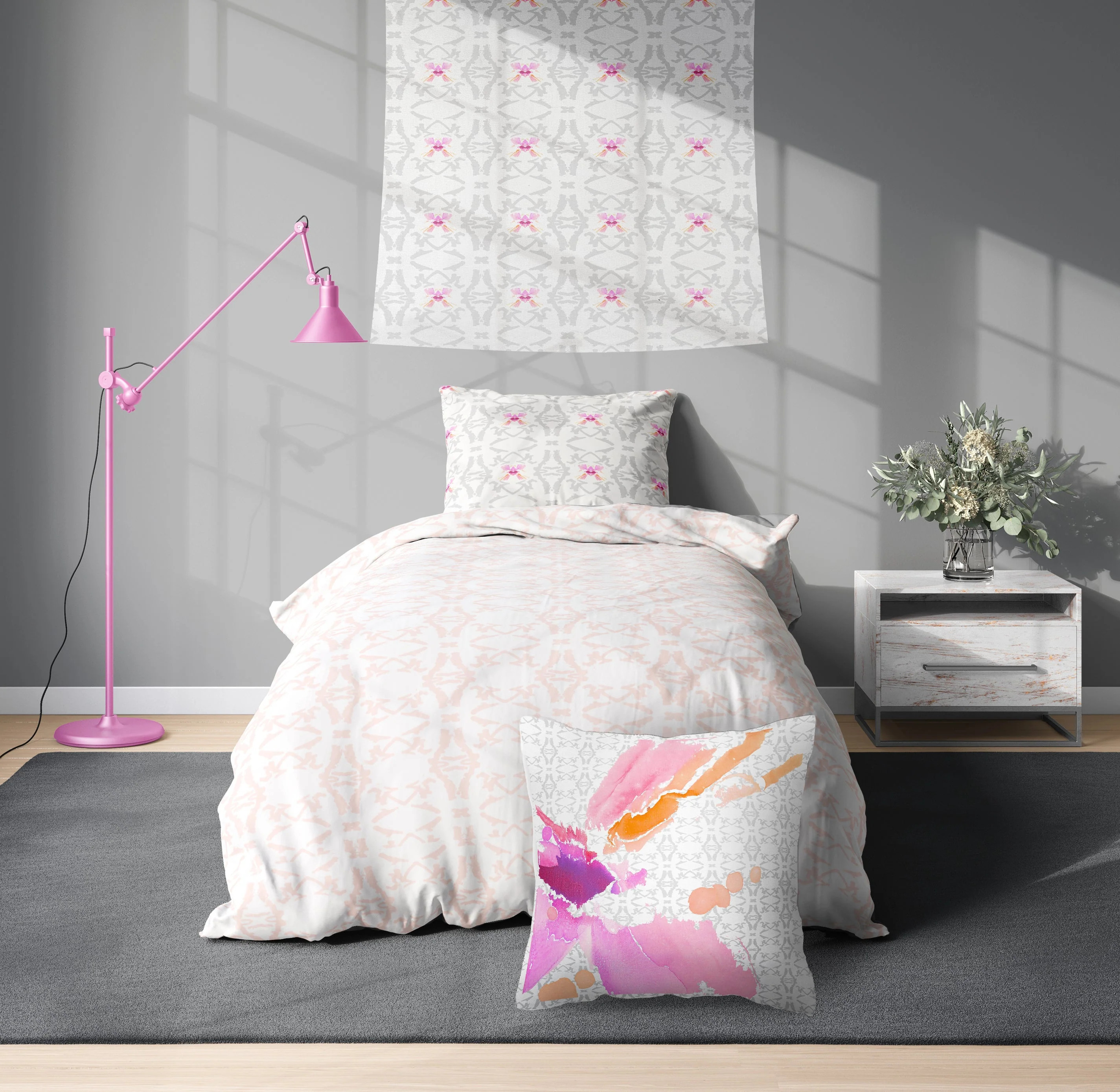 Duvet - Monarch Pink Lattice | LeighDeux | LeighDeux