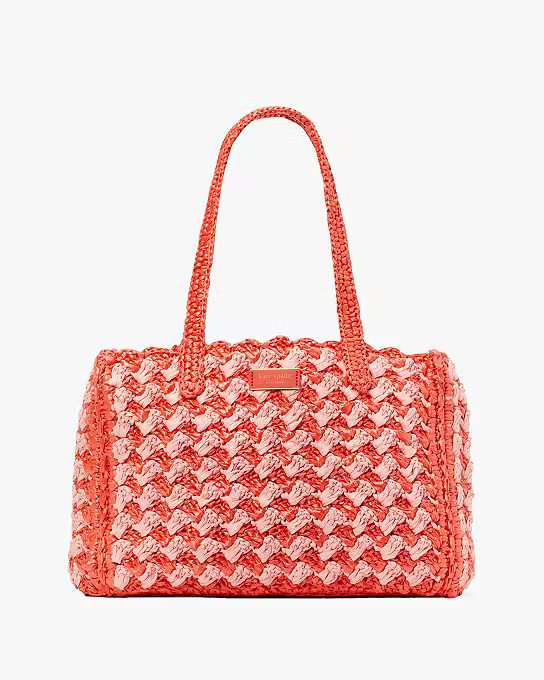 High Tide Striped Crochet Raffia Medium Tote | Kate Spade (US)