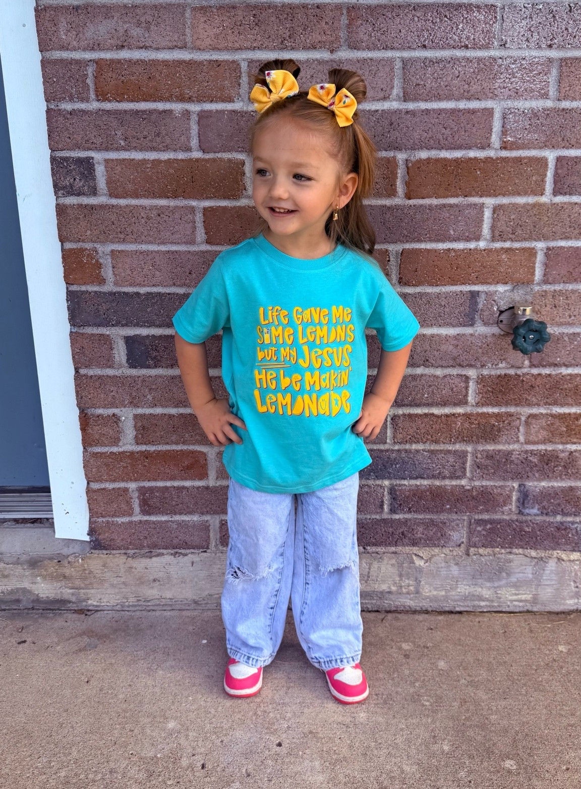 Life gave me some lemons but MY JESUS? He be makin lemonade so we’re never stressin 🤪🍋💗

How CUTE are these wide leg distressed jeans? And the pink dunks?! OKAY MISS MAAM!! 😍 @Nike US

#LTKBaby #LTKKids #LTKmomlife