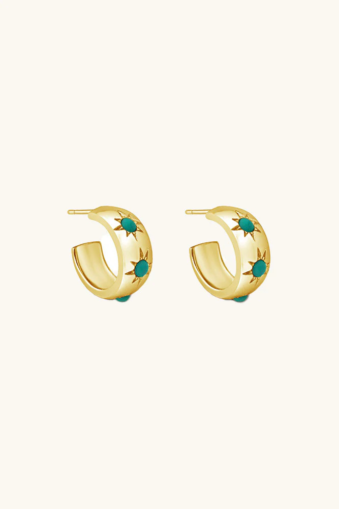 Eve Hoop Earrings - Turquoise | Sierra Winter Jewelry