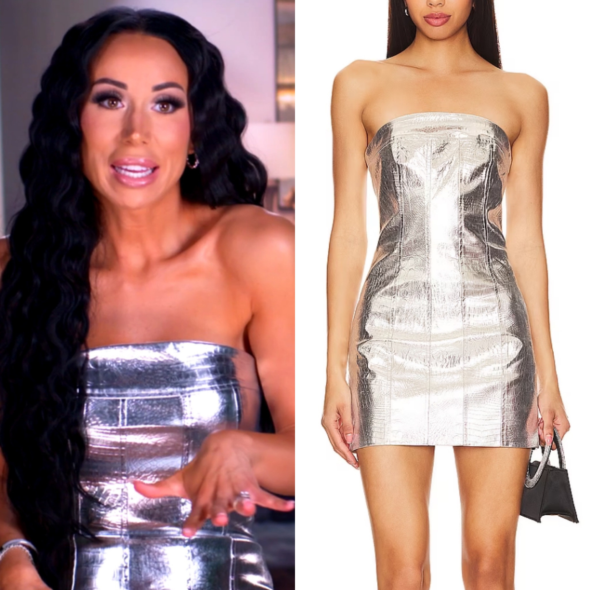 Rachel Fuda’s Silver Leather Confessional Look 