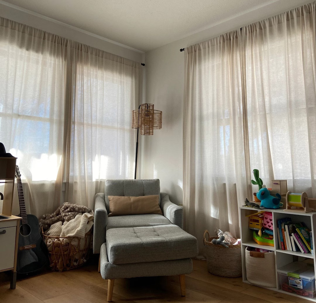 Linen Curtains , 34 Colors Flax Linen Curtain , Curtain Panel Curtains for Living Room Bedroom Me... | Etsy (US)