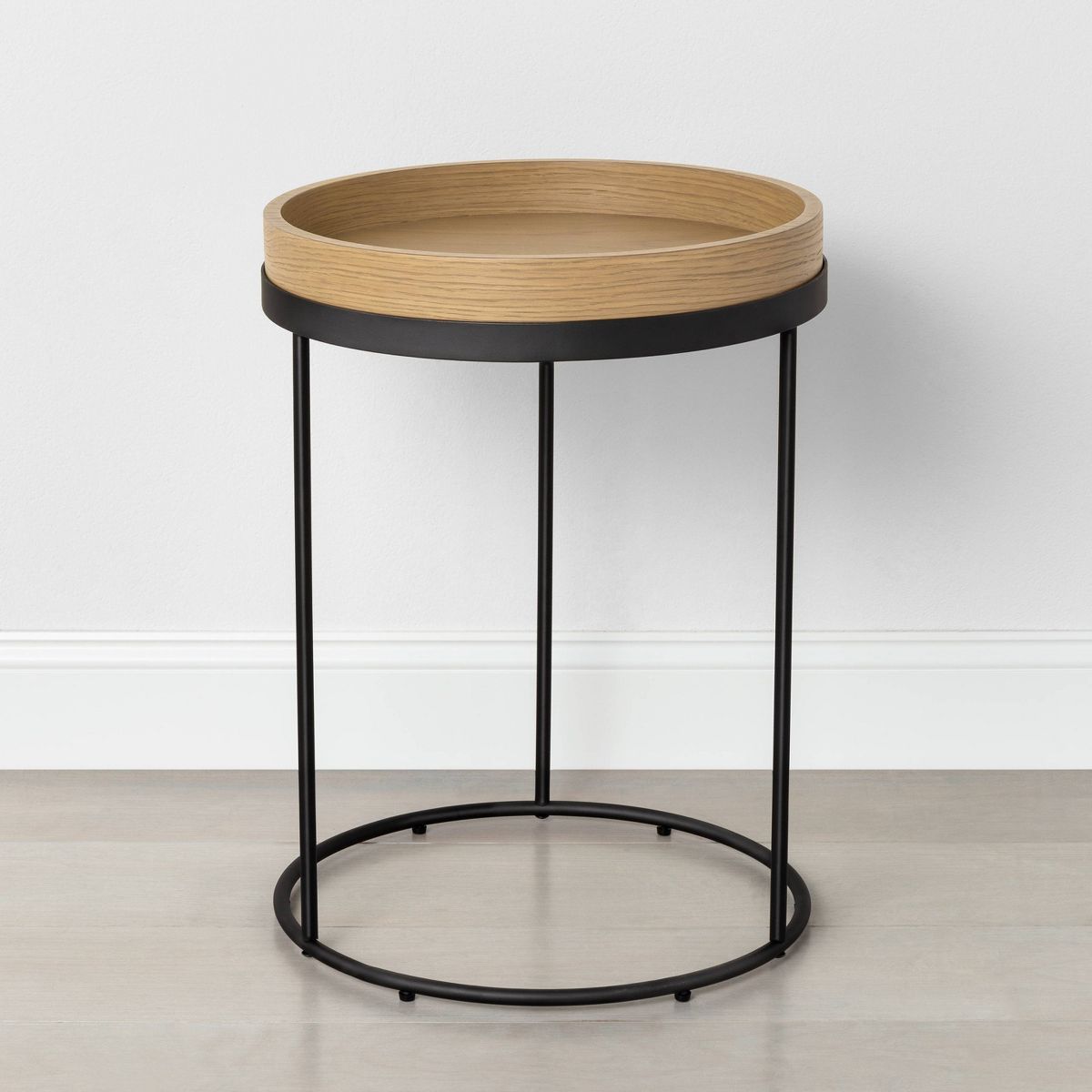 Wood & Steel Accent Side Table - Natural/Black - Hearth & Hand™ with Magnolia | Target
