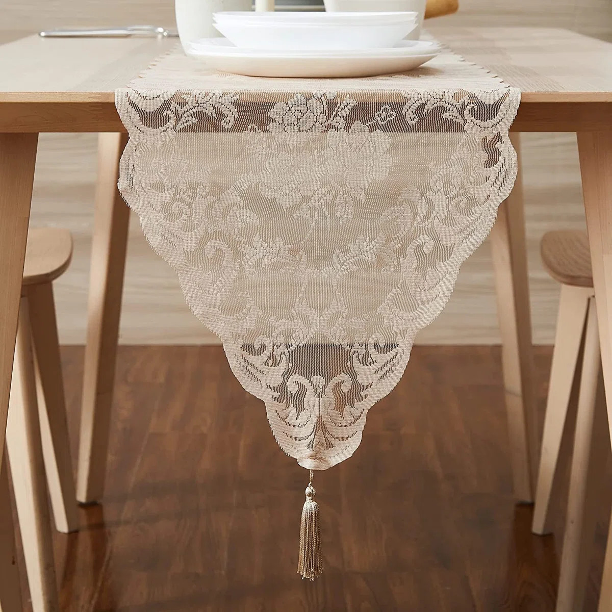 Lace Table Runner With 2 Tassels | Wayfair North America