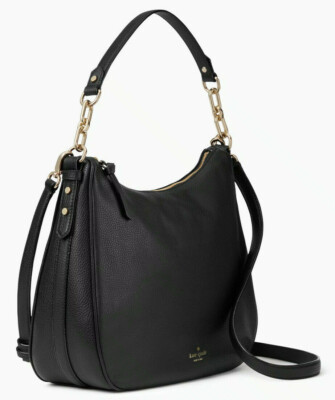 Kate Spade Mulberry Vivian Black Leather Chain Hobo WKRU4138 NWT $379 Shoulder | eBay US