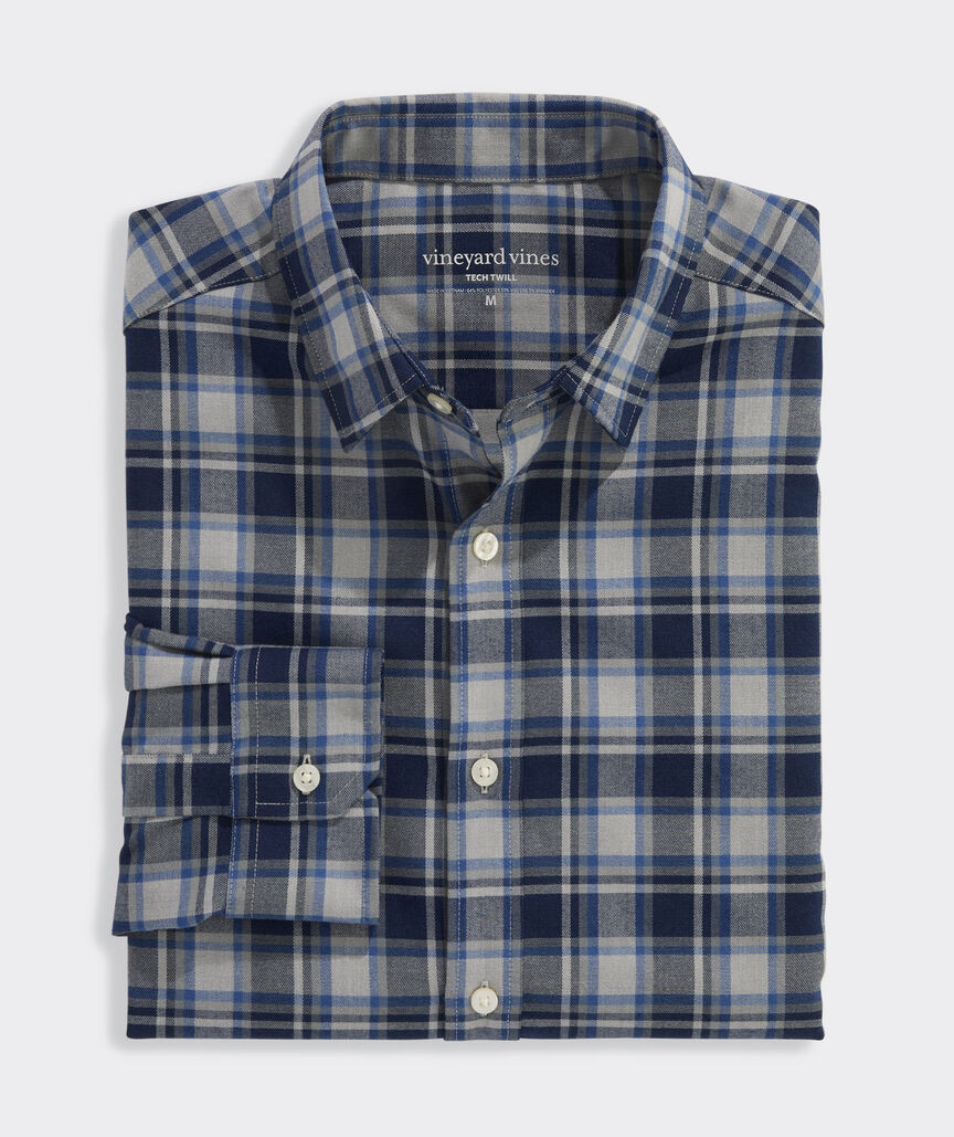Performance Brushed Tech Twill Jethro Plaid Shirt | vineyard vines